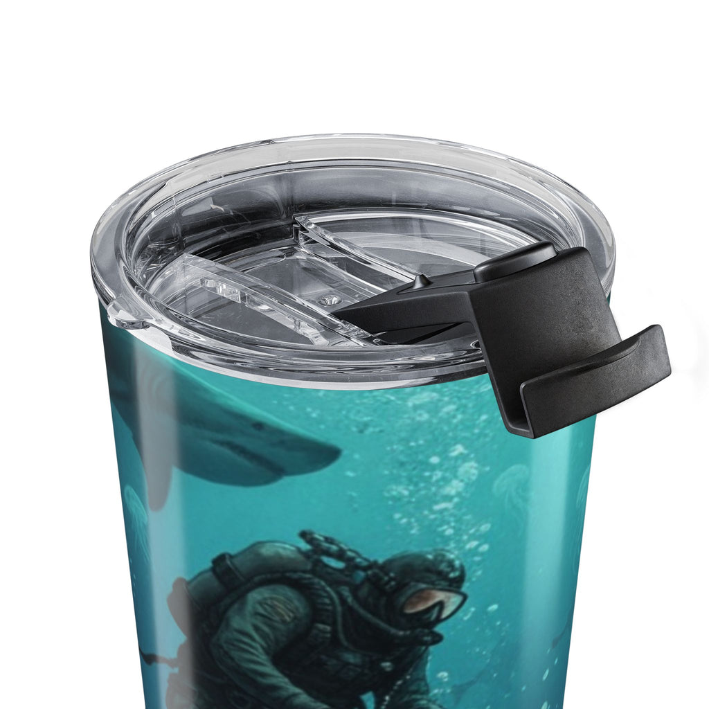 20oz Ocean Depths Tumbler — Underwater Mermaid & Jellyfish Travel Cup