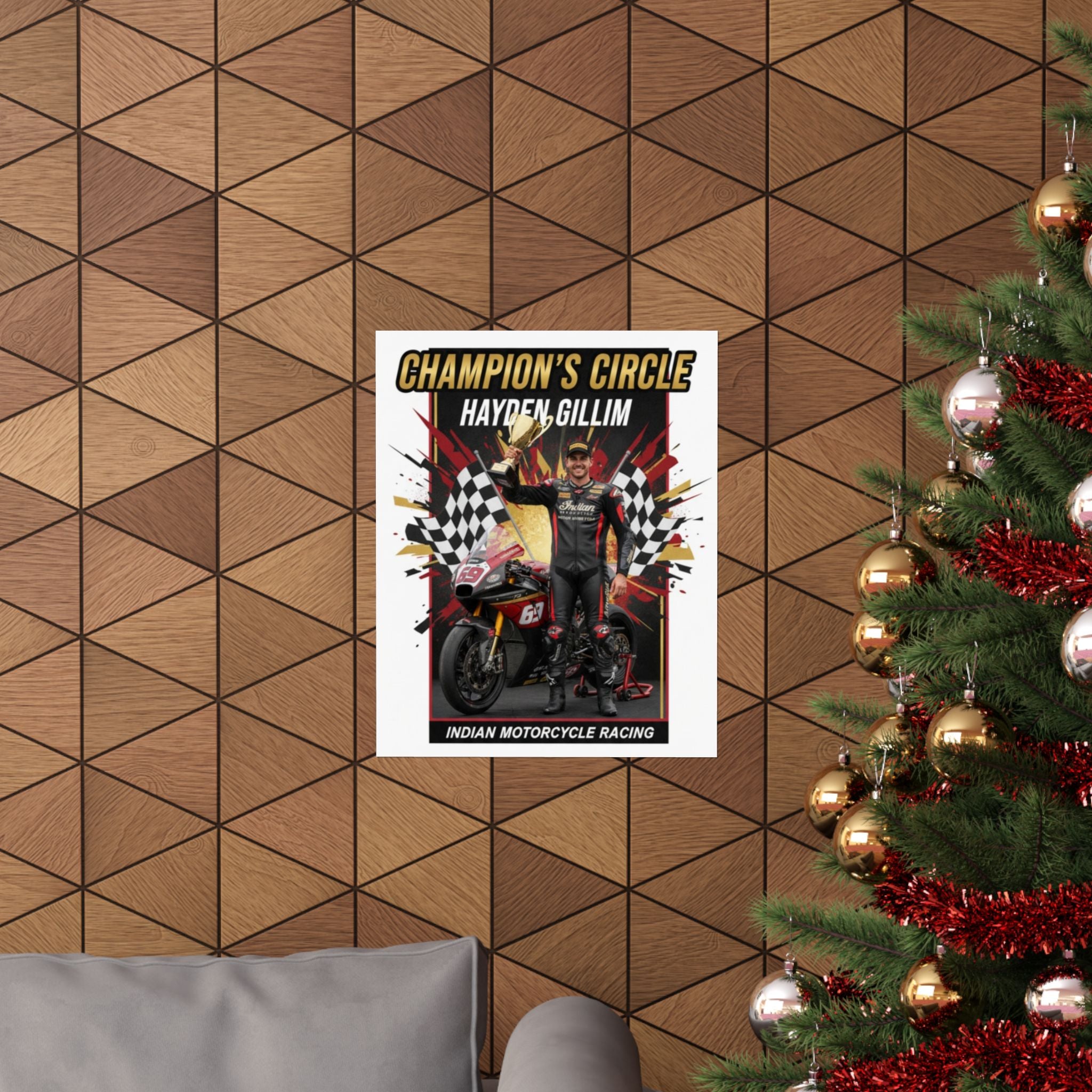 Champion's Circle Motorcycle Racing Poster — Hayden Gillim Matte Vertical Print