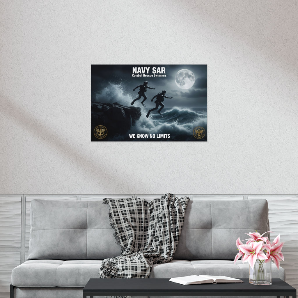 Navy SAR Combat Rescue Swimmers Poster — "We Know No Limits"