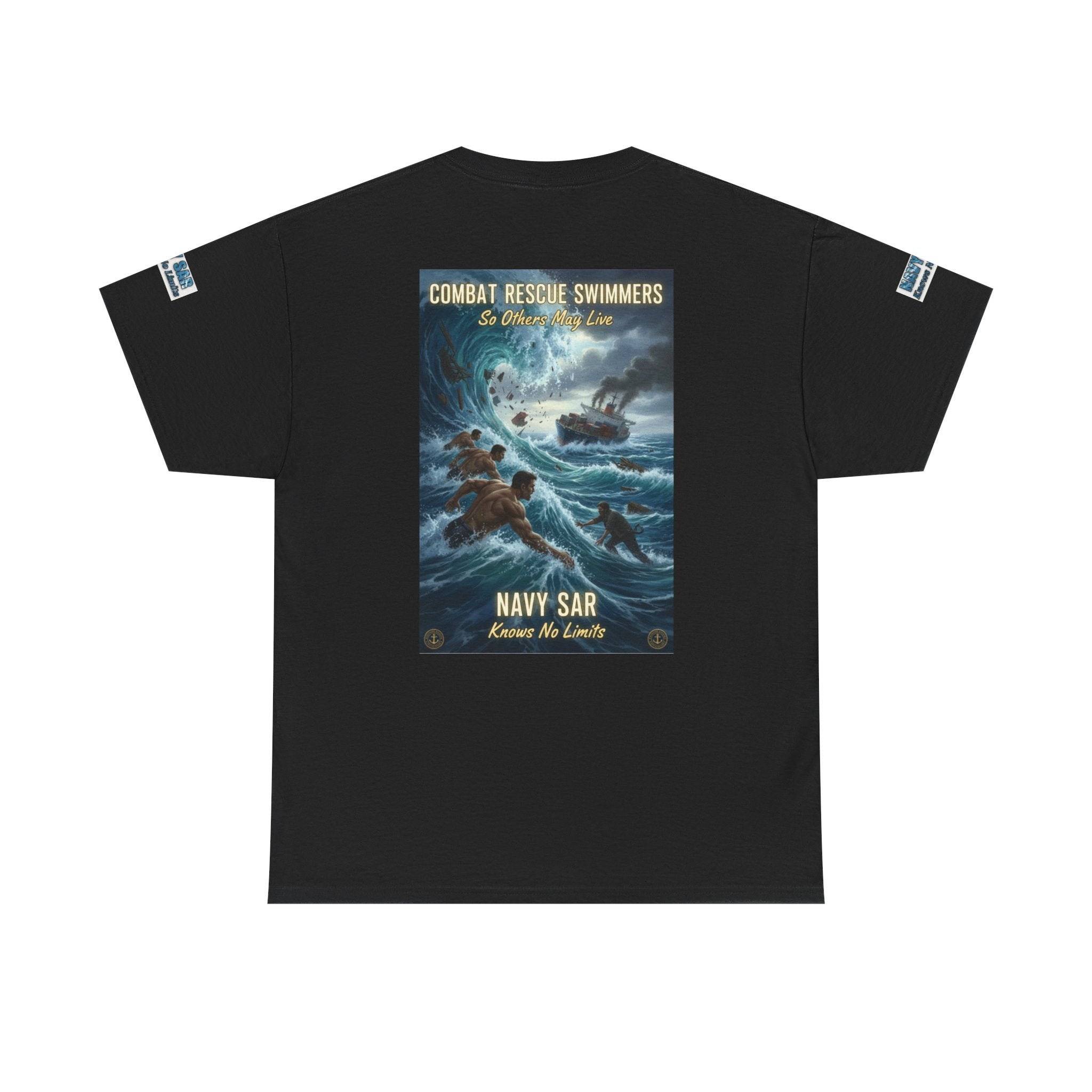 Navy SAR Combat Rescue Swimmers T‑Shirt — "We Know No Limits"