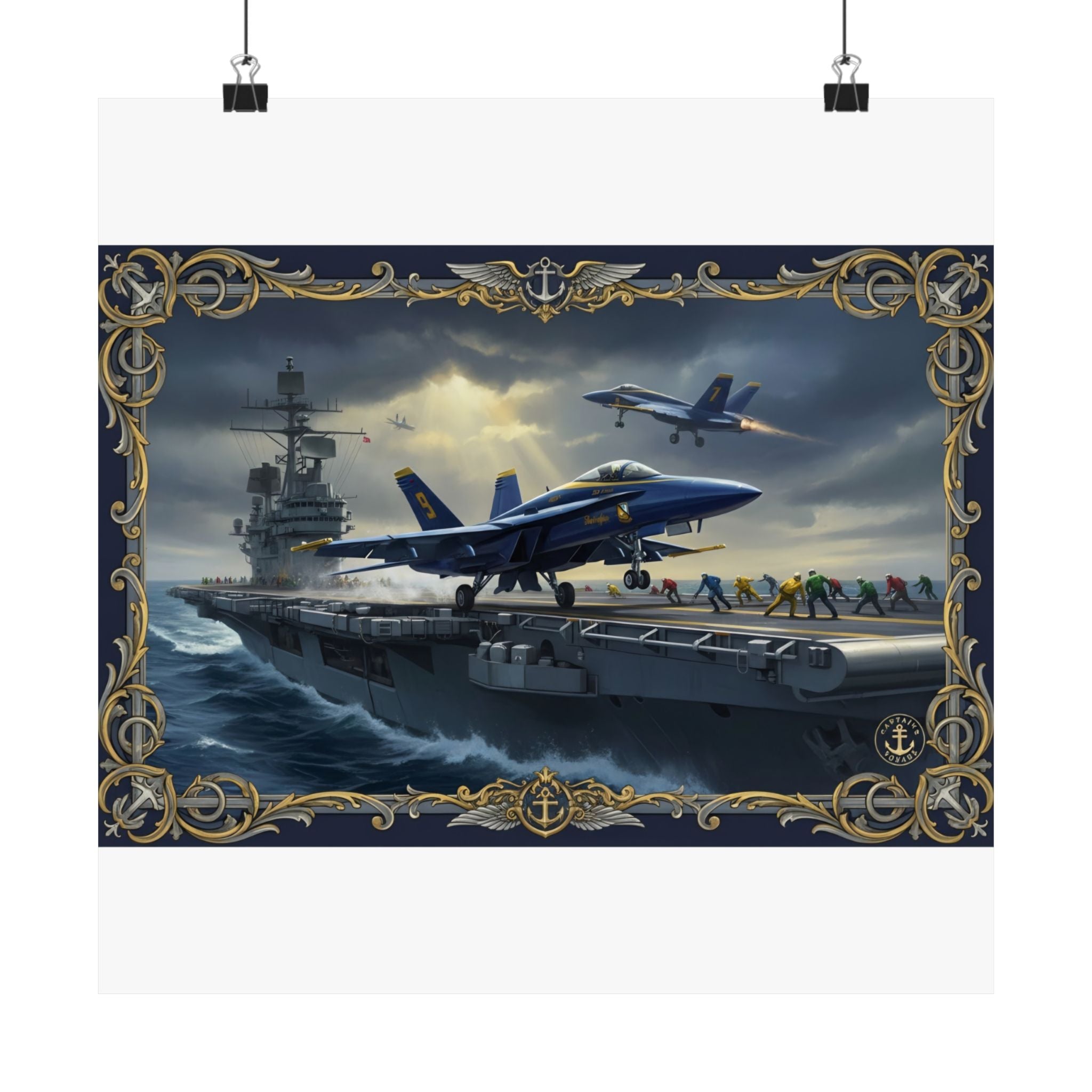 Aircraft Carrier Navy Poster — Matte Vertical Military Aviation Print