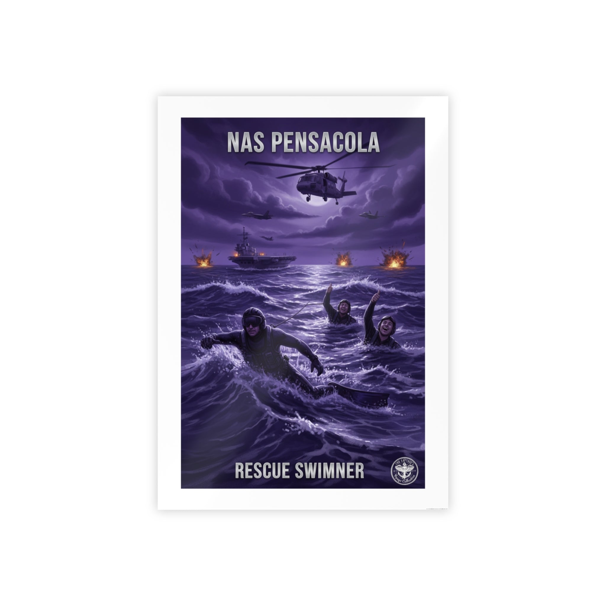 NAS Pensacola Rescue Swimmer Gloss Poster