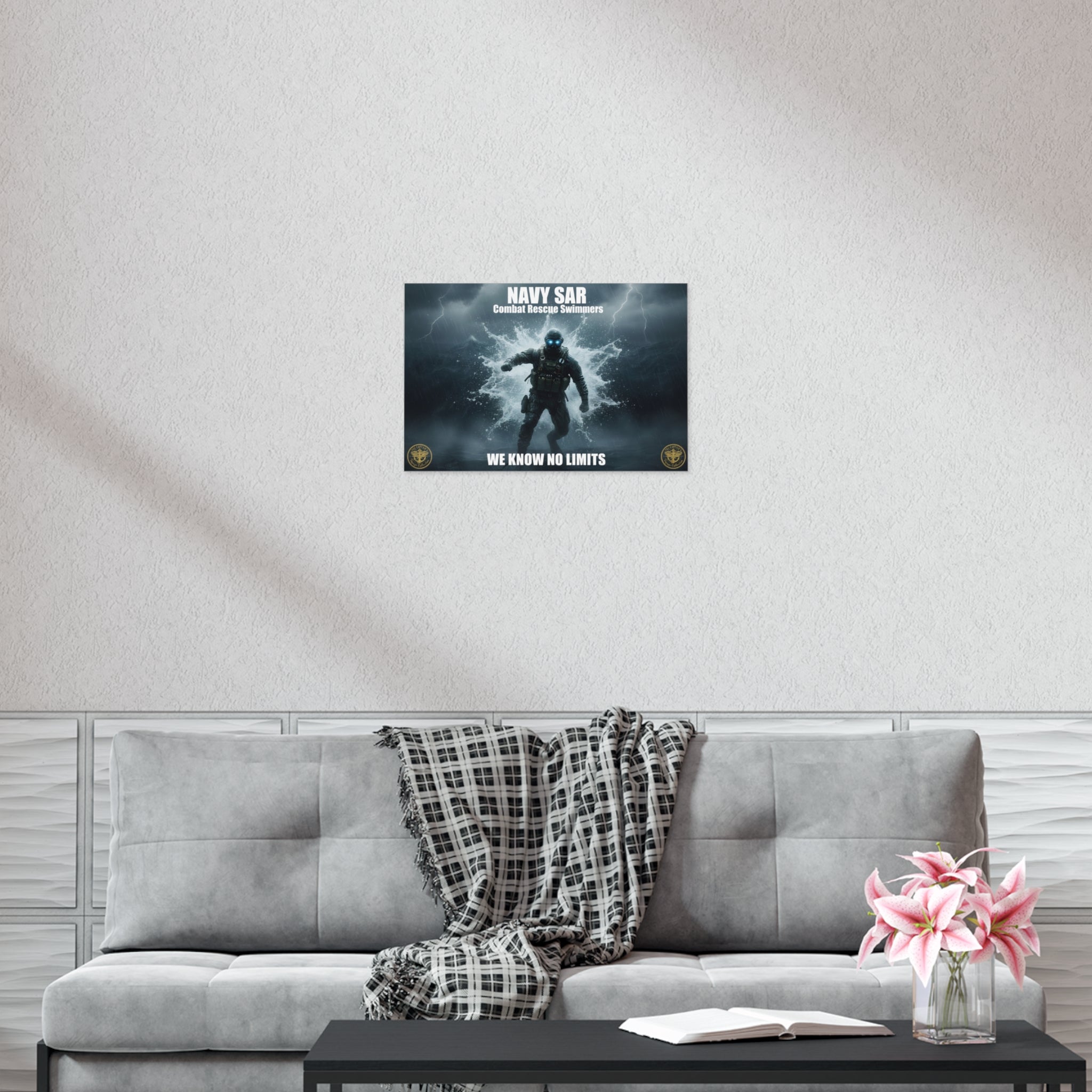 Navy SAR Combat Rescue Swimmers Poster – "We Know No Limits" Uncoated Wall Art