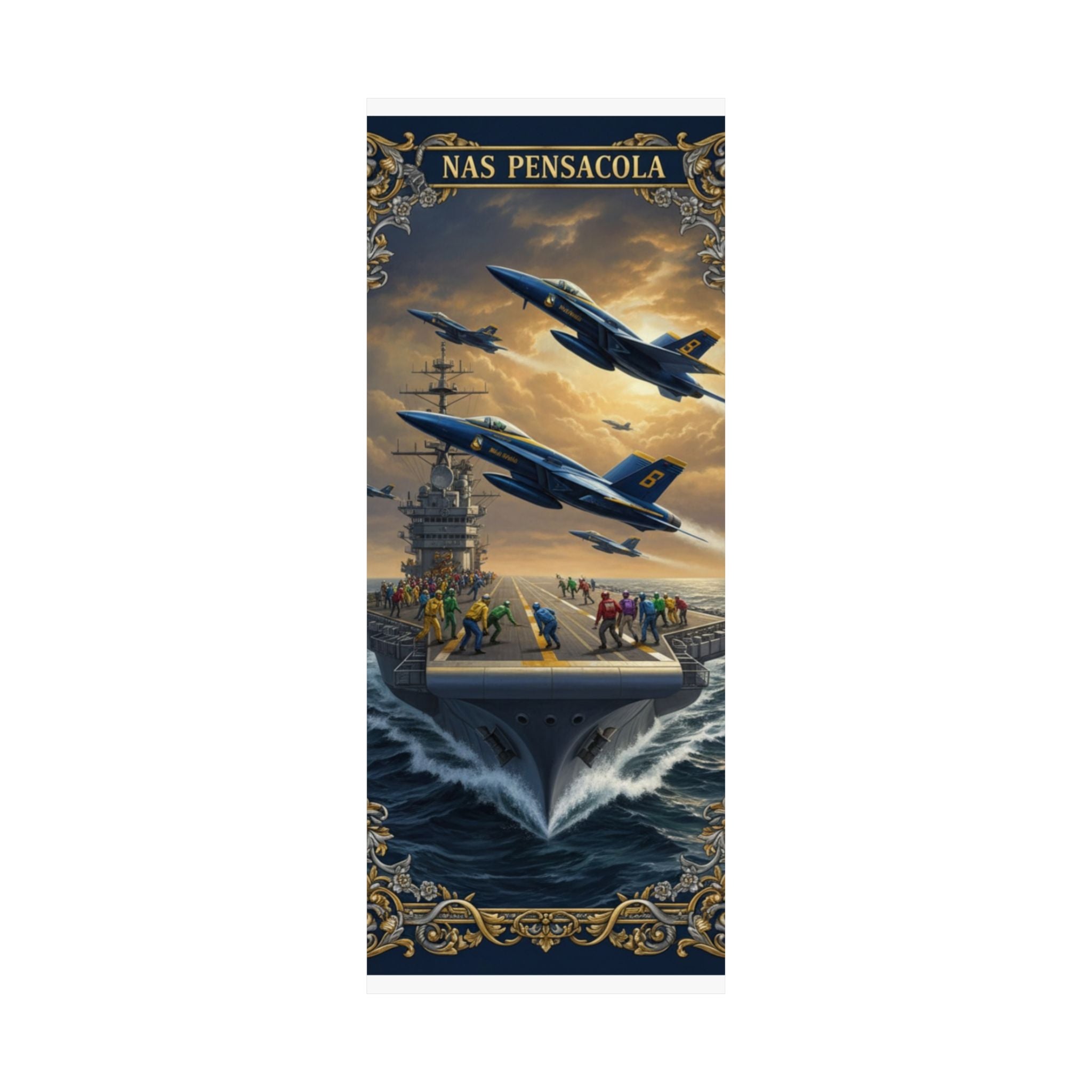 Navy SAR Rescue Helicopter Matte Poster — Dramatic Sea Rescue Art