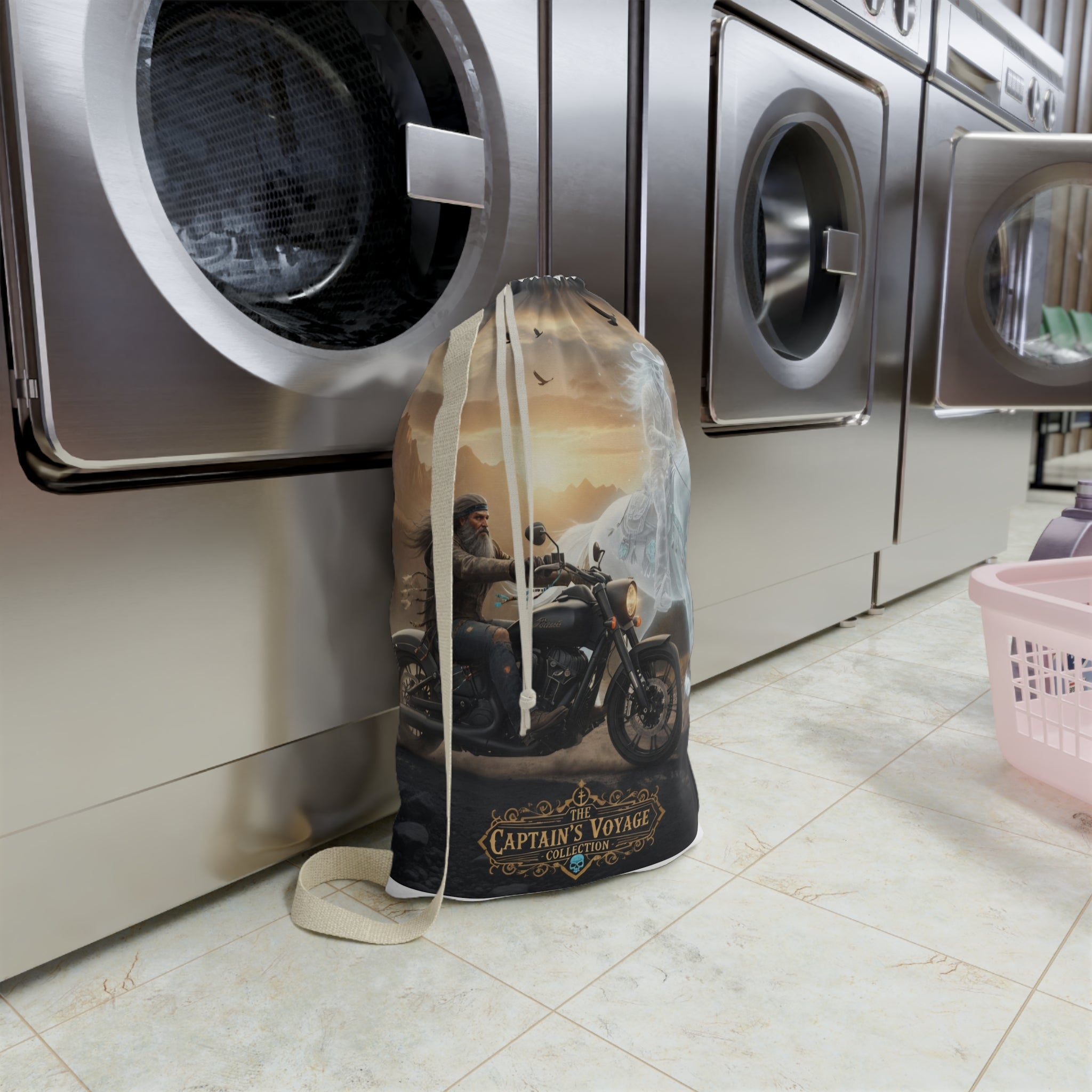 Captain's Voyage Motorcycle Ghost Rider Laundry Bag