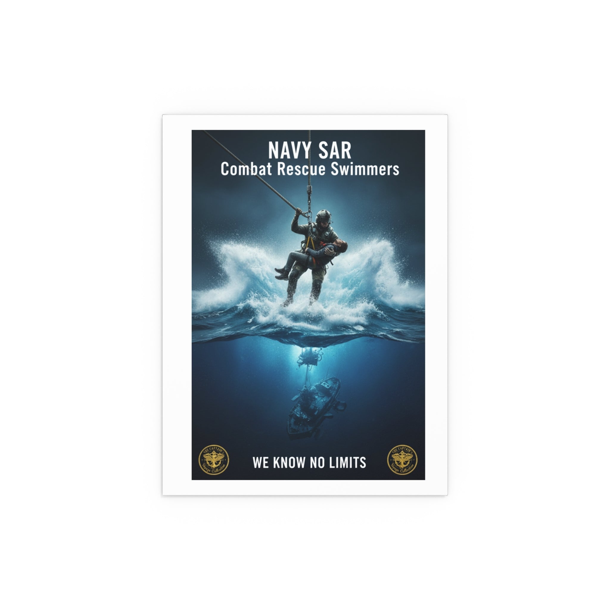 Diver Split-View Silk Poster — Underwater Adventure Wall Art (Indoor/Outdoor)