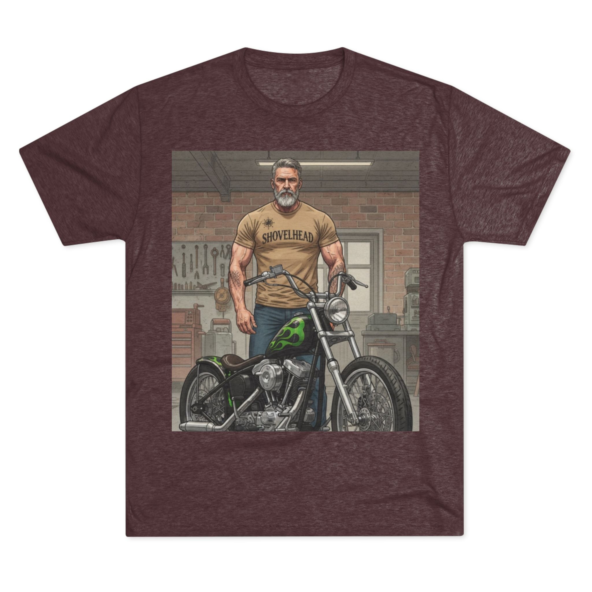 Vintage Biker Garage Tee — 'Somewhere' Motorcycle Illustration T-Shirt