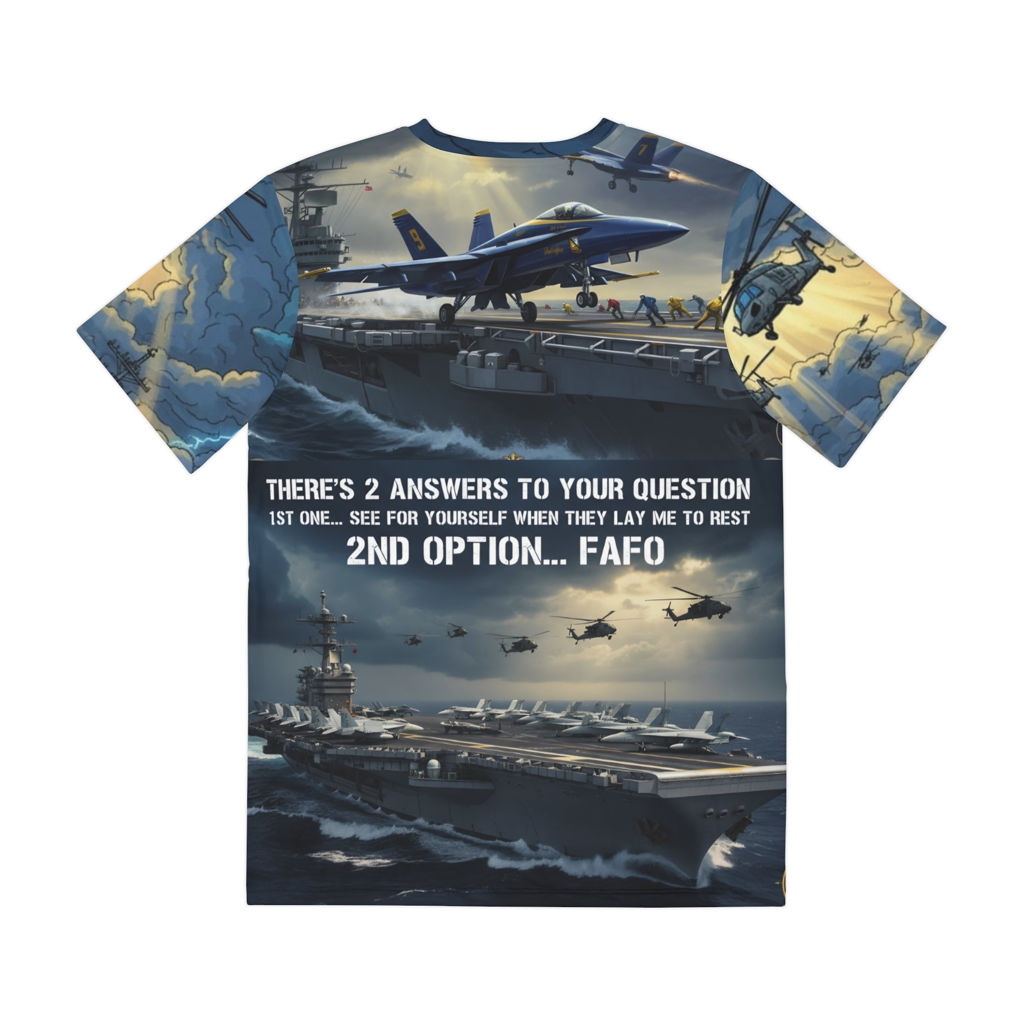 Military Rescue Helicopter Tee — "There's 2 Answers to Your Question" All-Over Print