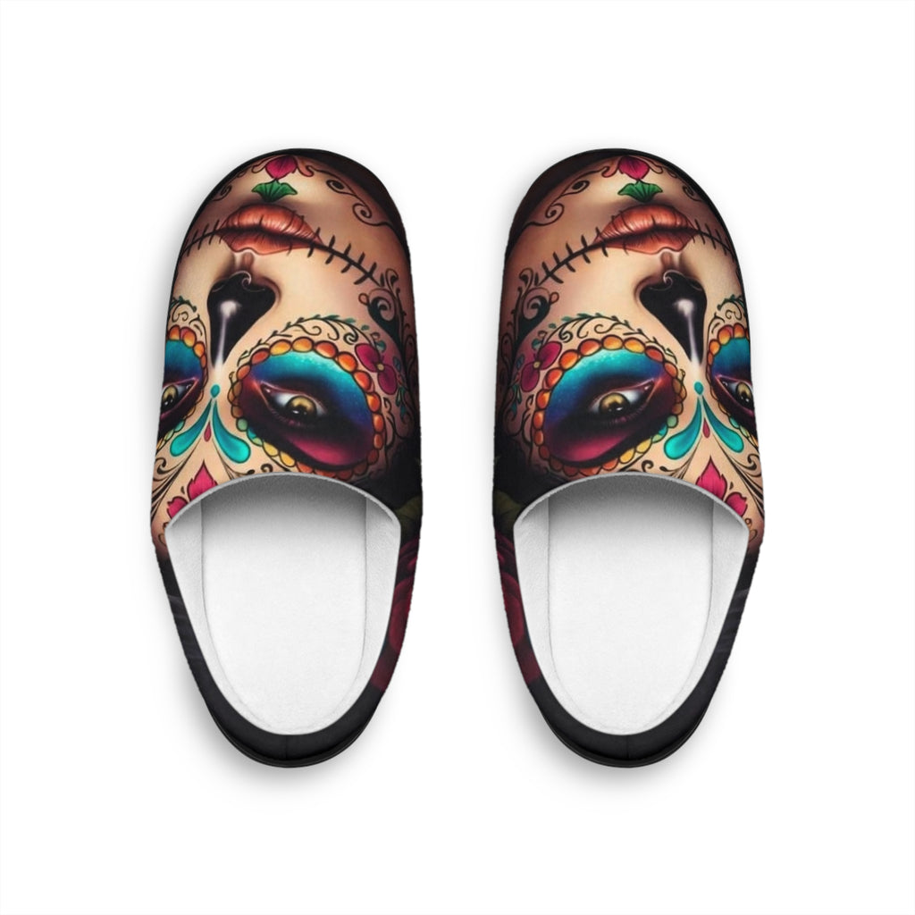 Day of the Dead Sugar Skull Women's Indoor Slippers