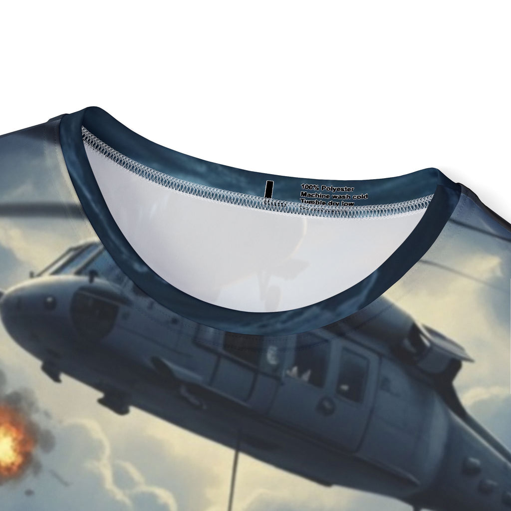 Military Rescue Scene All-Over Print Sports Jersey — Helicopter Sea Rescue Graphic Tee