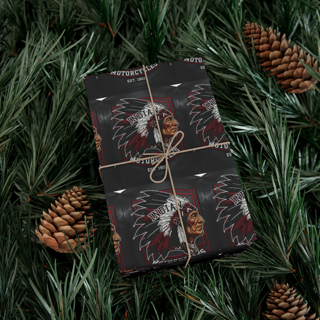 Motorcycles Indian Chief Gift Wrap Paper – Vintage Biker Wrapping Sheets