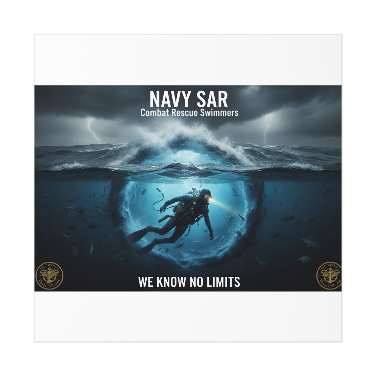 Navy SAR Combat Rescue Swimmers Poster – "We Know No Limits"