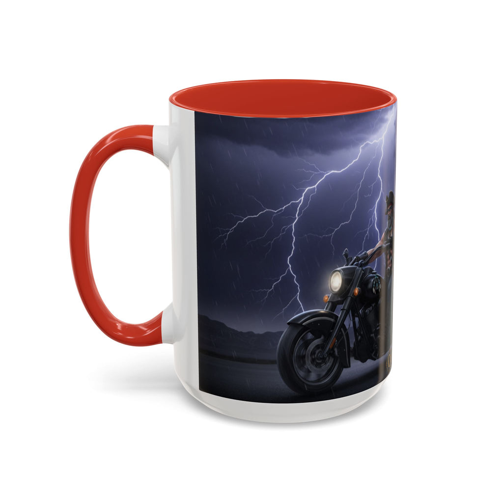 Western Ghost Riders Coffee Mug — Phantom Cowboy & Horse Lightning Accent Mug (11/15oz)