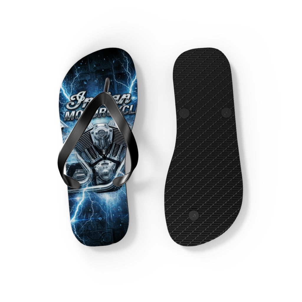 Electric Skull Flip Flops – Men’s Biker Beach Sandals
