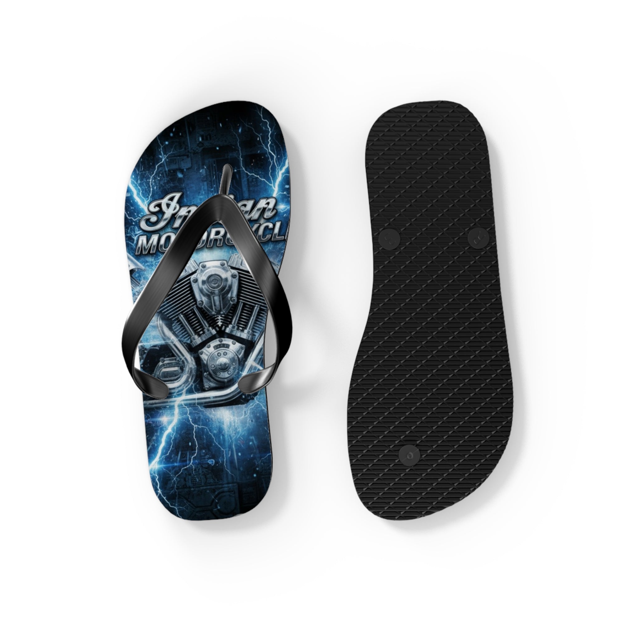 Electric Skull Flip Flops – Men’s Biker Beach Sandals