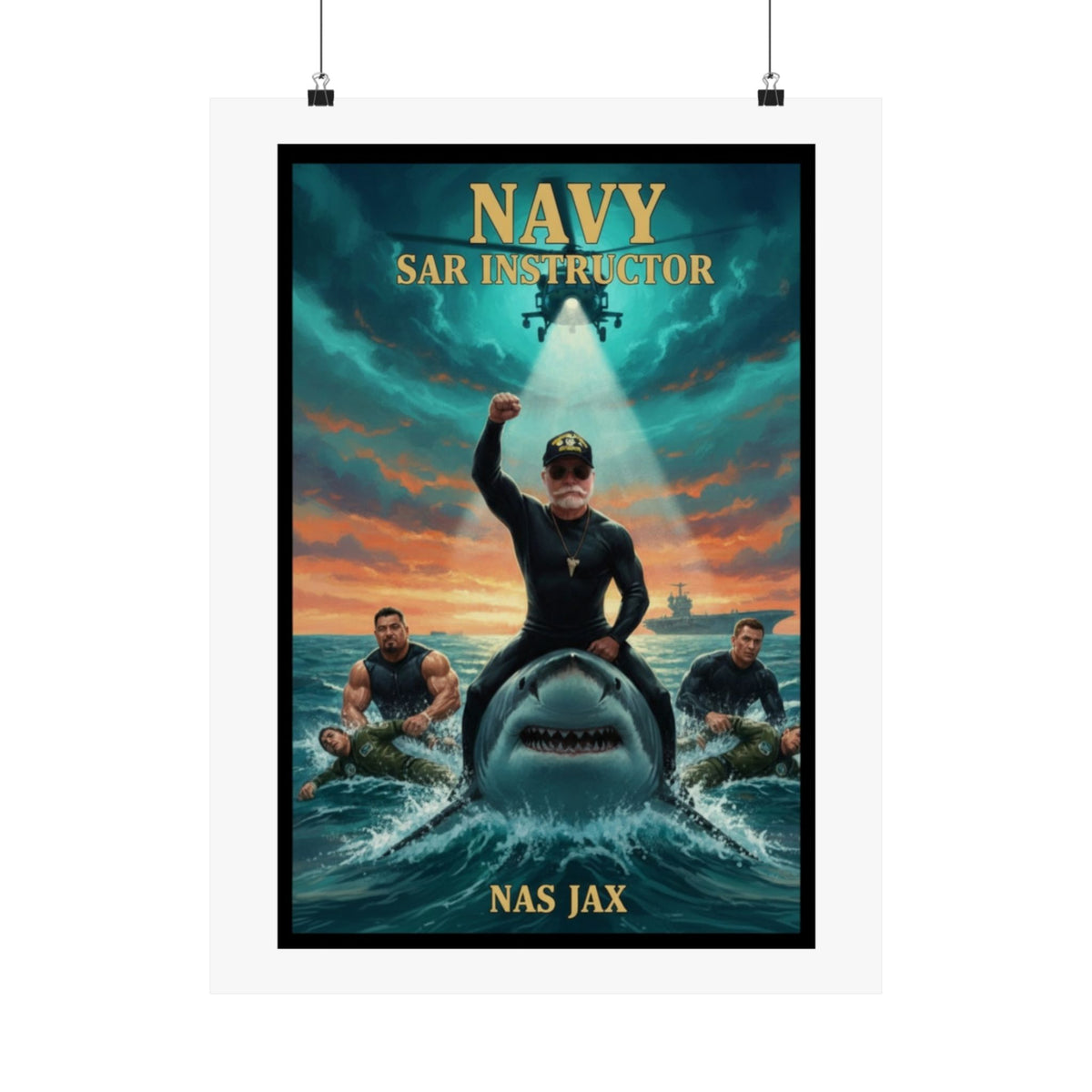 Navy SAR Instructor Matte Poster — Military Rescue Tribute Wall Art