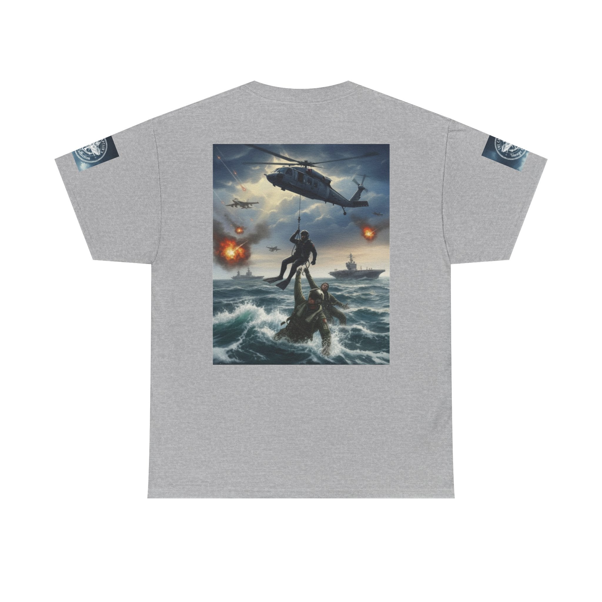 Navy Search & Rescue Graphic Tee — SAR Helicopter Rescue Scene