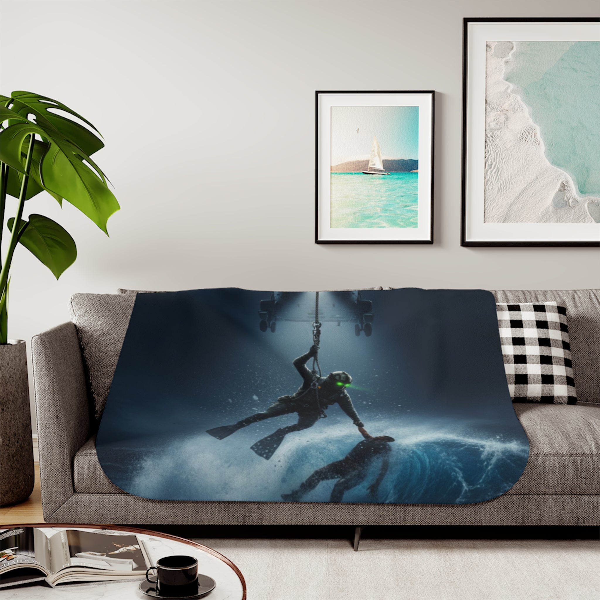 Sherpa Blanket — Rescue Diver Helicopter Search & Sea Rescue Throw