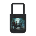Pirate Night Motorcycle Tote — Moonlit Ship & Buccaneers Organic Canvas Bag