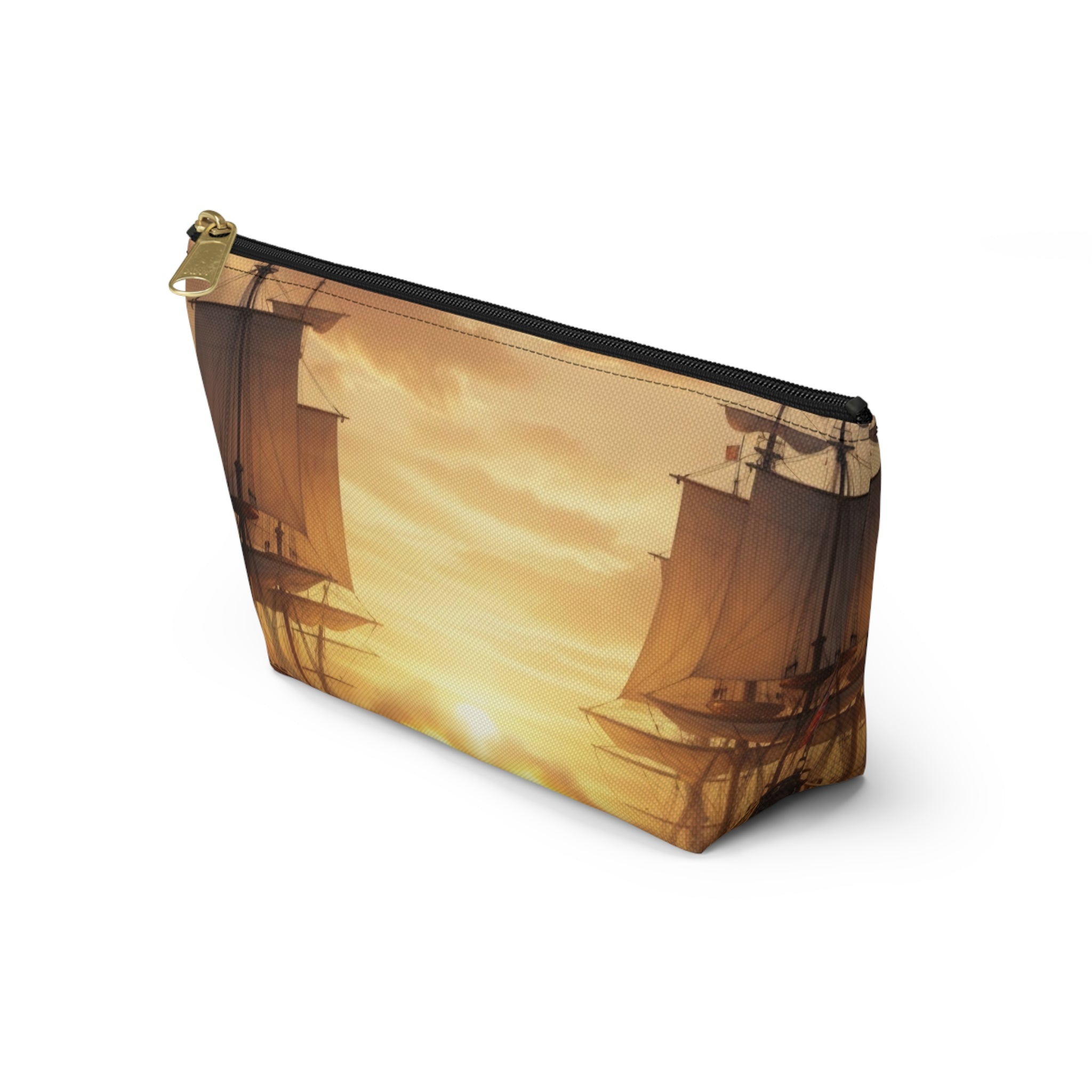 Vintage Naval Battle Accessory Pouch — Sunset Warship Makeup Bag
