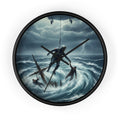 Wall Clock - Dramatic Rescue at Sea Nautical Storm Art Clock