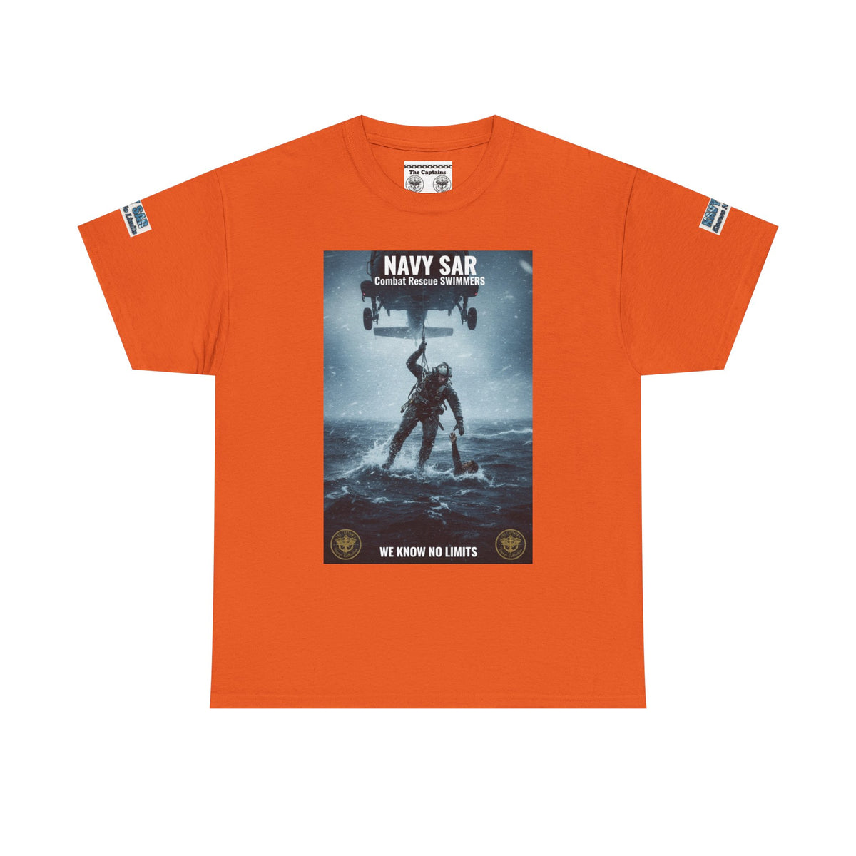 Navy SAR Combat Rescue Swimmers T‑Shirt — "We Know No Limits"