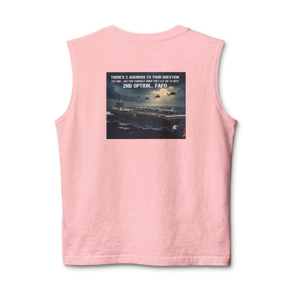 Navy Rescue Helicopter Muscle Tank — '2nd Option: FAFO' Military Search & Rescue Shirt