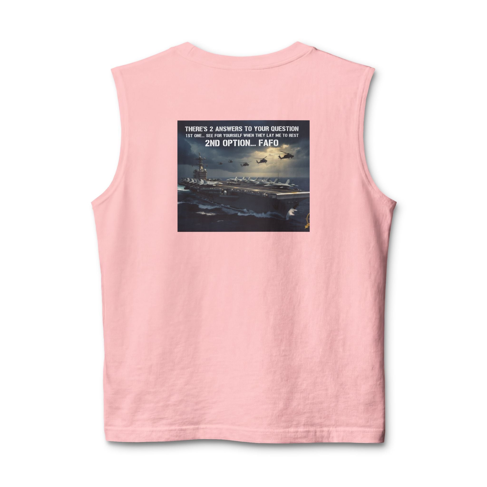 Navy Rescue Helicopter Muscle Tank — '2nd Option: FAFO' Military Search & Rescue Shirt