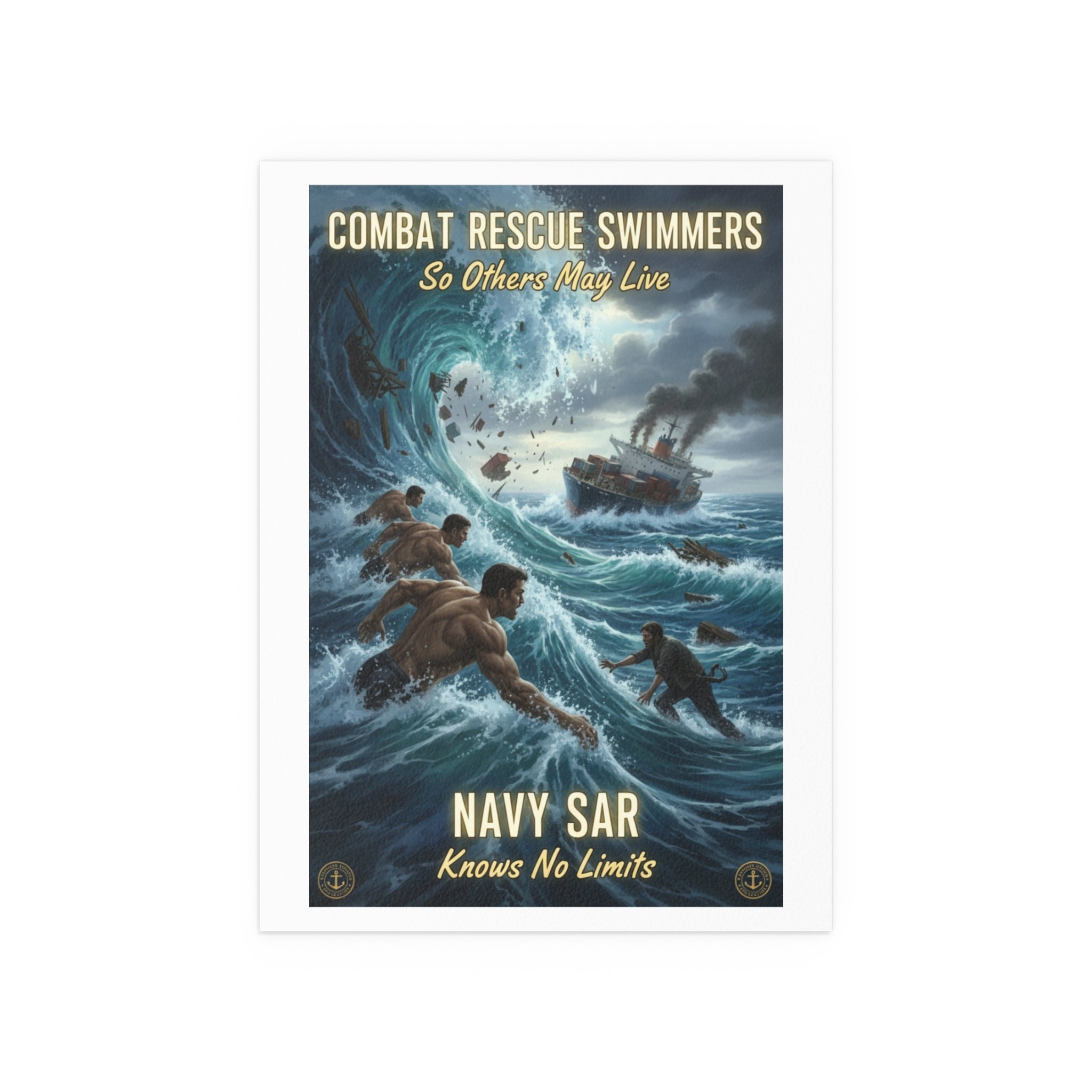 Combat Rescue Swimmers Navy SAR Silk Poster — "So Others May Live"