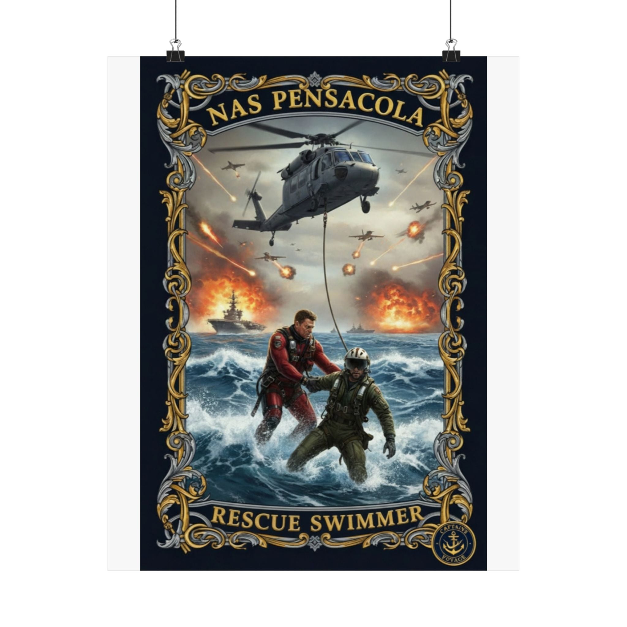 Rescue Swimmer Poster – NAS Pensacola Matte Vertical Wall Art