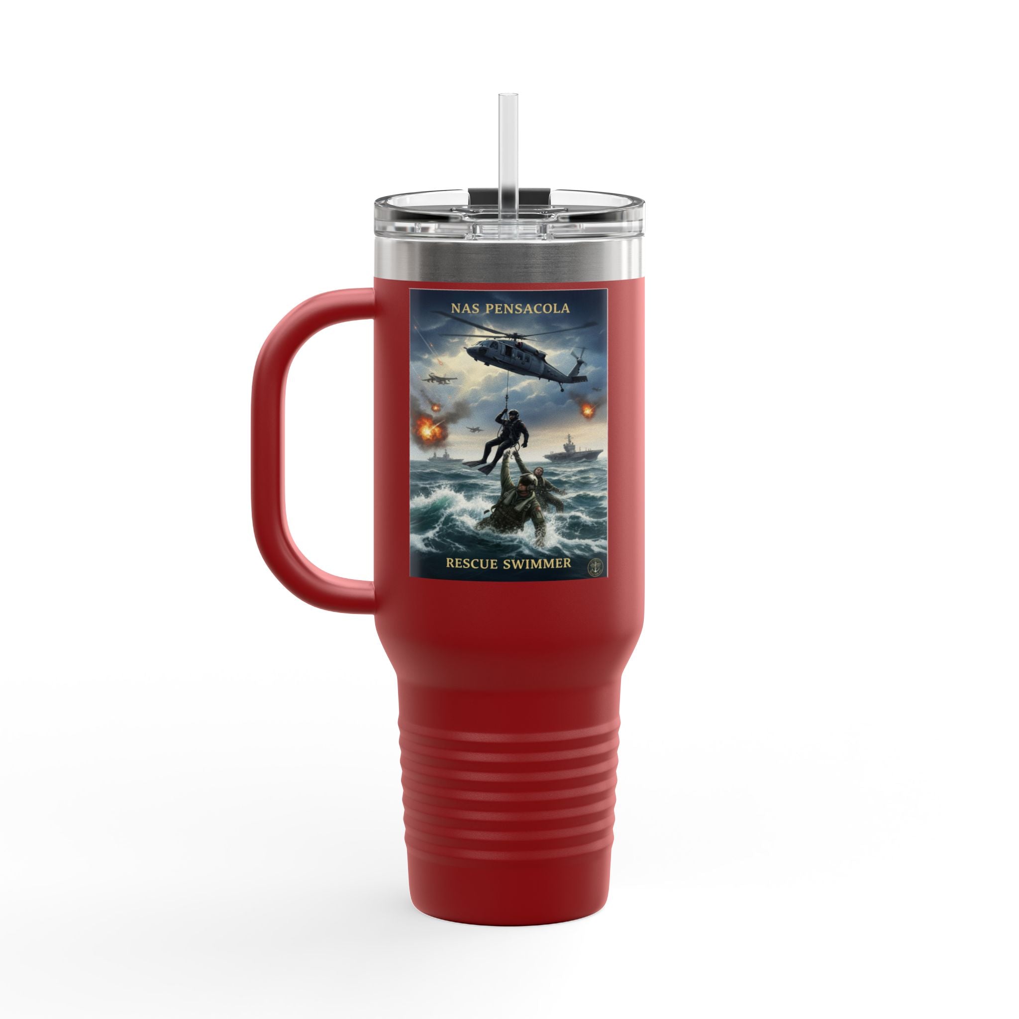 40oz Insulated Travel Mug — Ocean Storm Fantasy Art