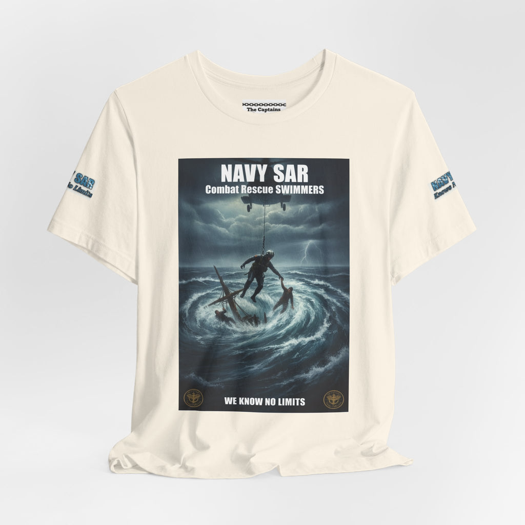 Navy SAR Combat Rescue Swimmers T-Shirt — "We Know No Limits"