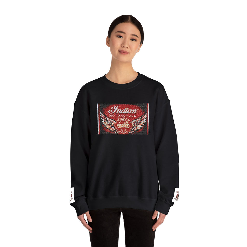 Vintage Motorcycle Crewneck Sweatshirt — 'Indian Motorcycles' Winged Logo