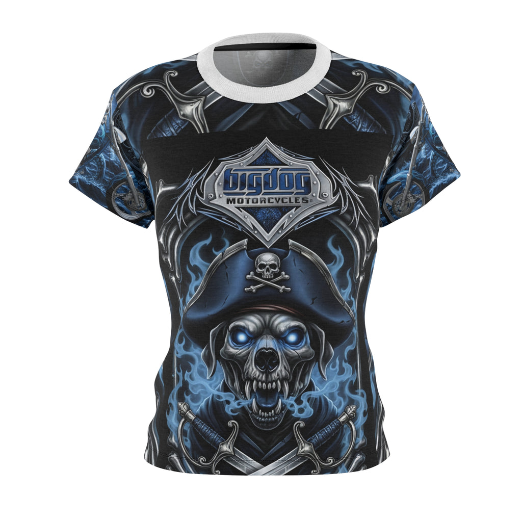 Skull Pirate Motorcycle Tee — Women's Cut & Sew
