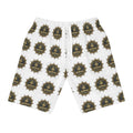 Nautical Captain’s Voyage Athletic Long Shorts — All-Over Ship Wheel Print
