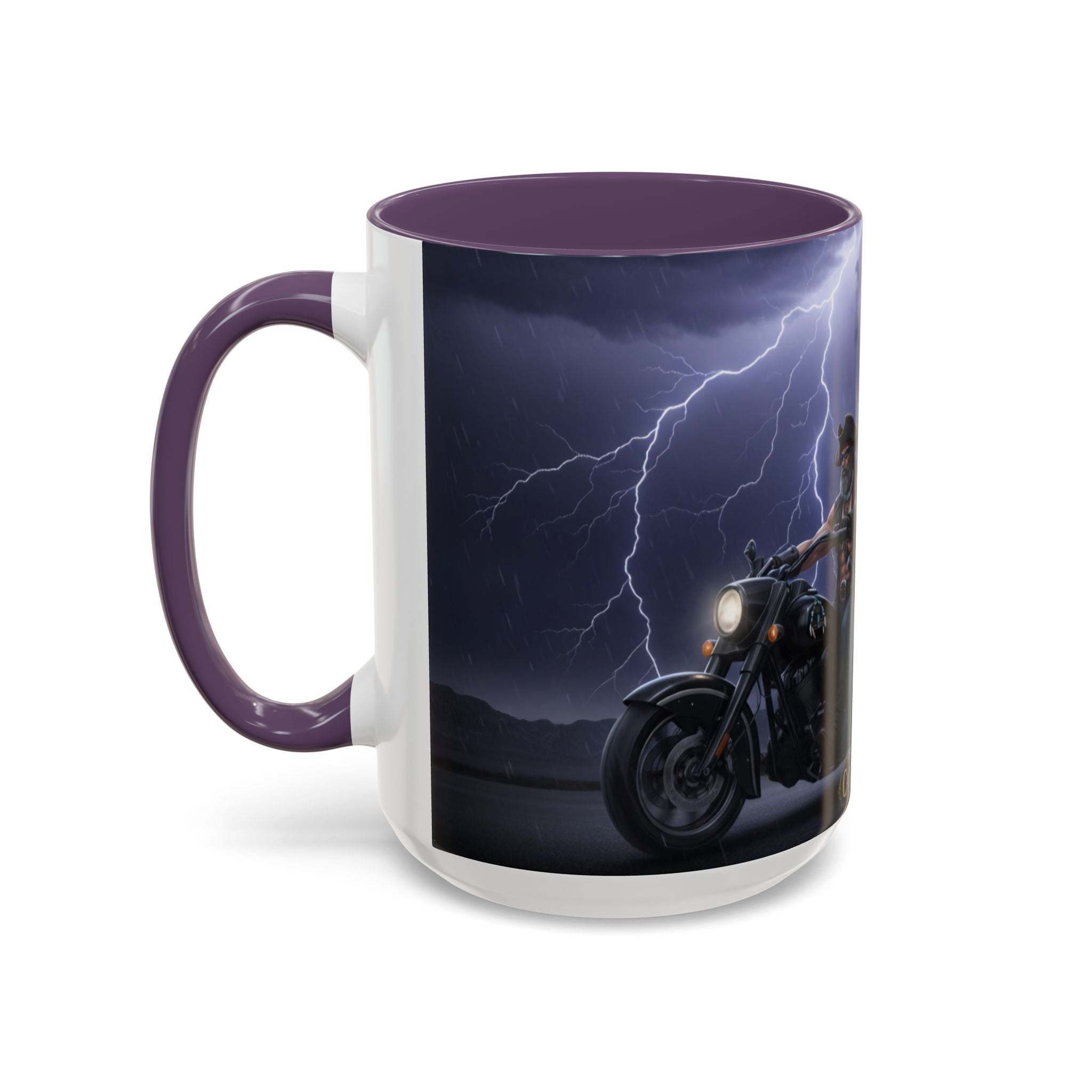 Western Ghost Riders Coffee Mug — Phantom Cowboy & Horse Lightning Accent Mug (11/15oz)