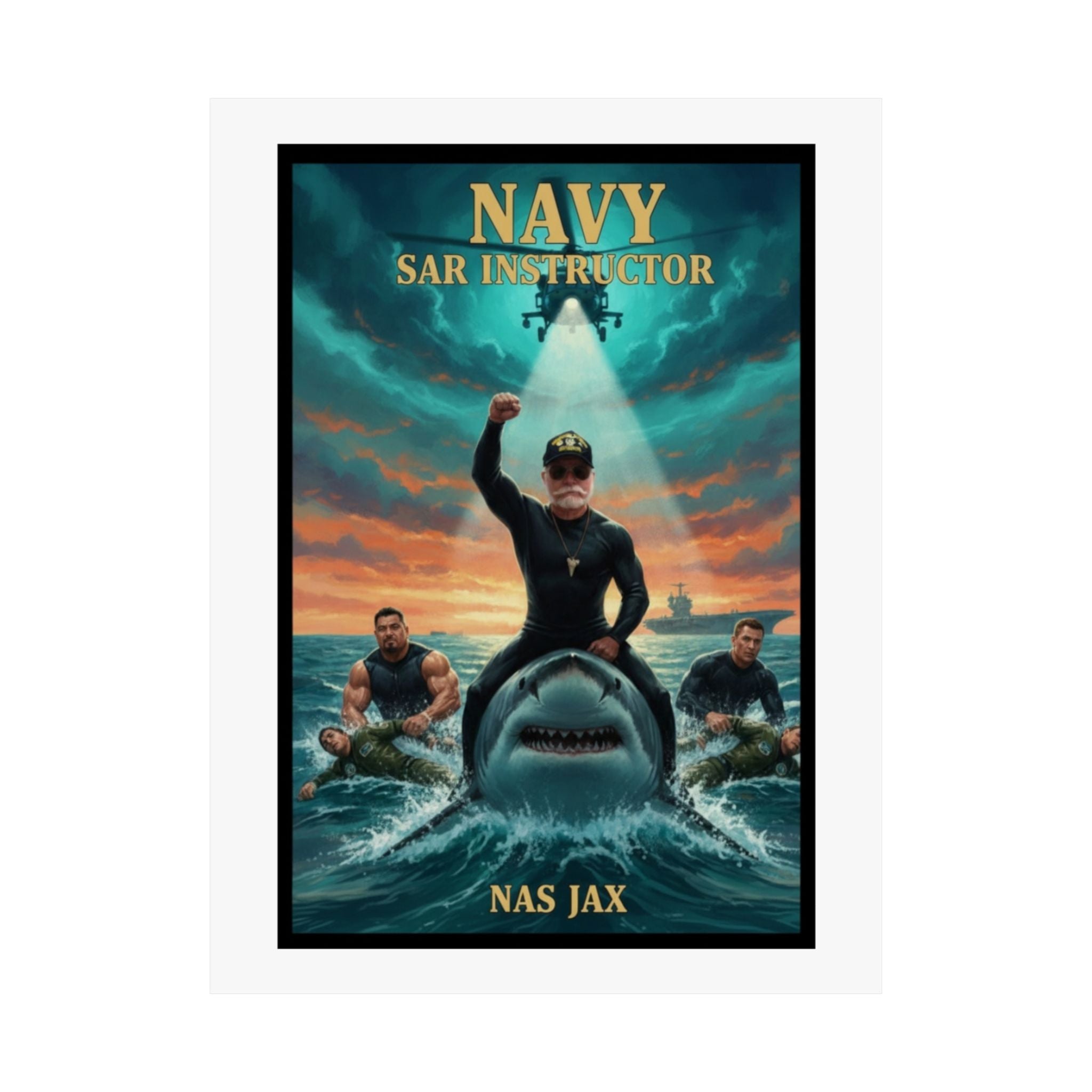 Navy SAR Instructor Matte Poster — Military Rescue Tribute Wall Art