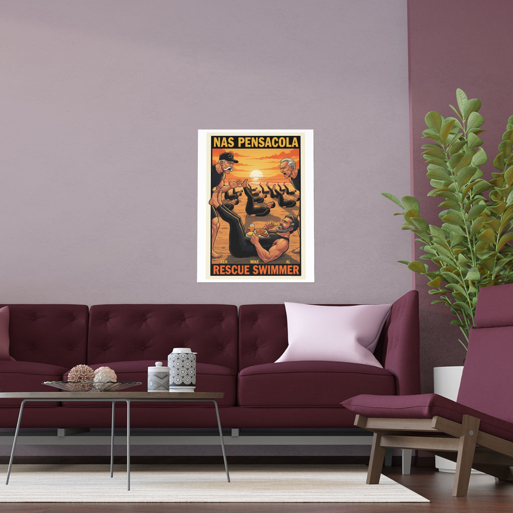 Helicopter Rescue Silk Poster — Search & Rescue Wall Art (Indoor/Outdoor)