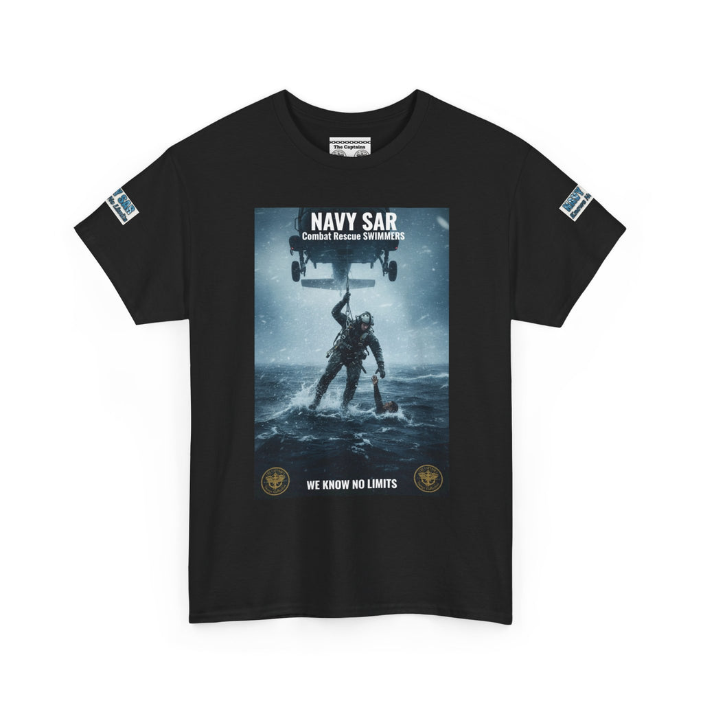 Navy SAR Combat Rescue Swimmers T‑Shirt — "We Know No Limits"
