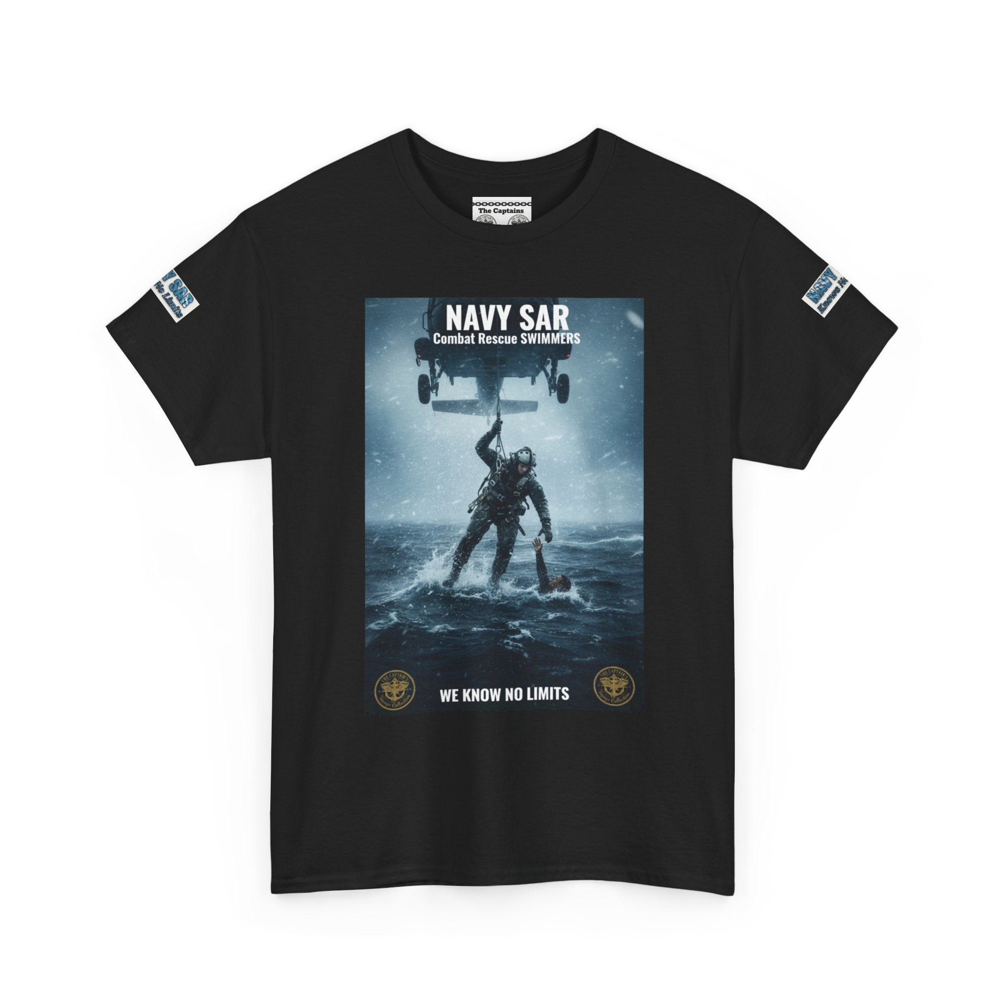 Navy SAR Combat Rescue Swimmers T‑Shirt — "We Know No Limits"