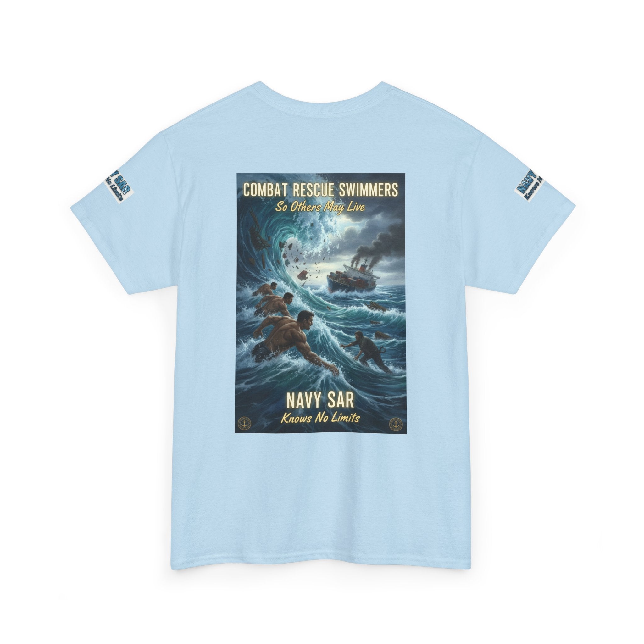 Navy SAR Combat Rescue Swimmers T‑Shirt — "We Know No Limits"