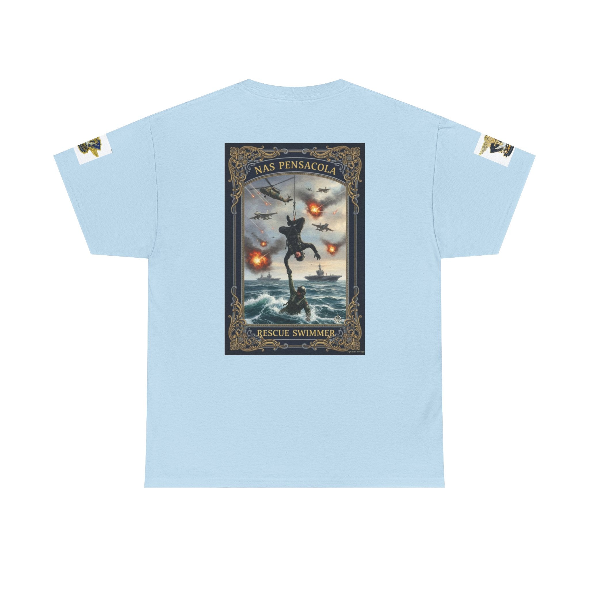 Navy Riders Club Graphic Tee — Vintage Naval Rescue Poster Shirt