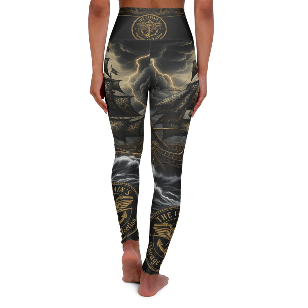 Navy Anchor Storm High-Waist Yoga Leggings