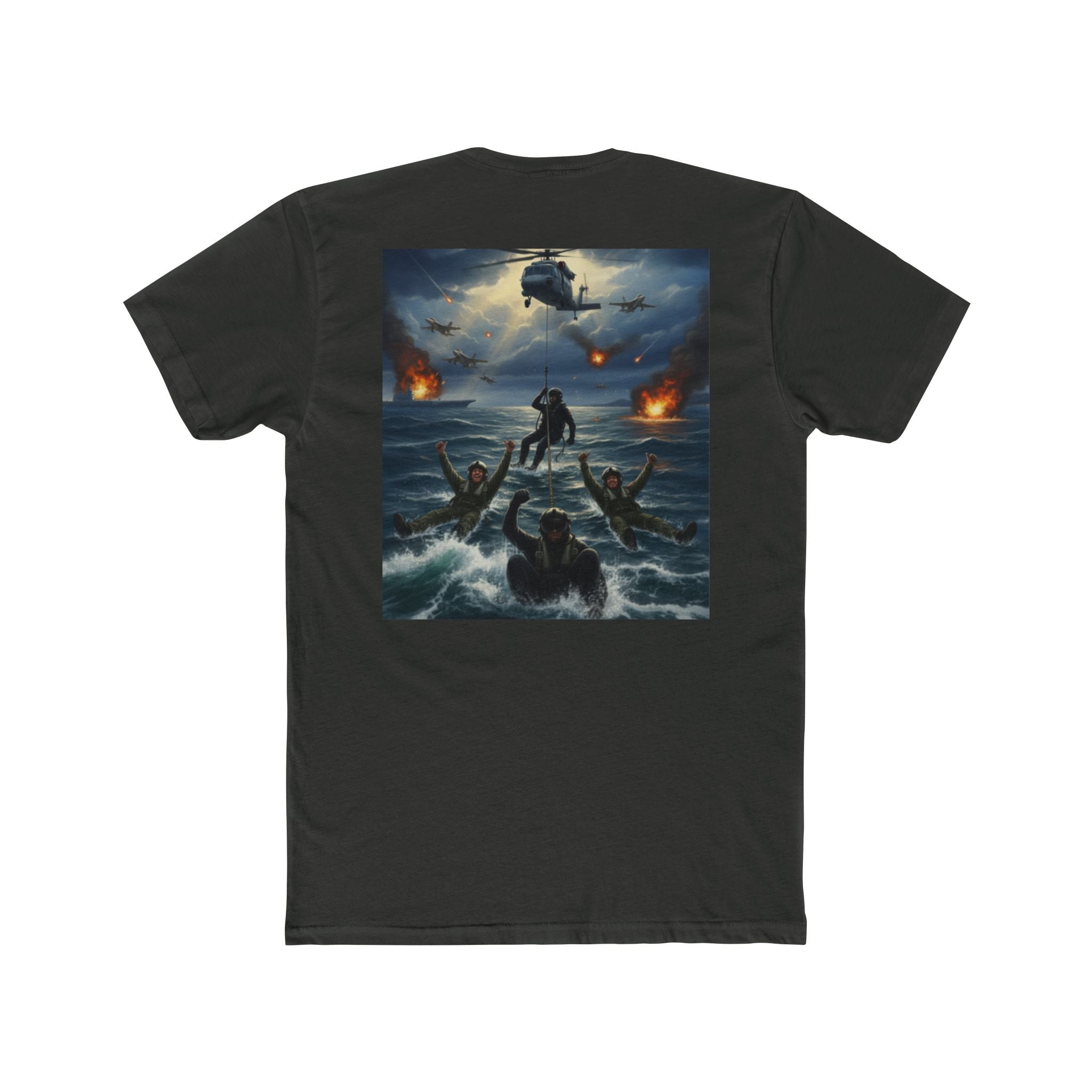 Rescue at Sea Graphic Tee — Dramatic Ocean Rescue Poster T-Shirt