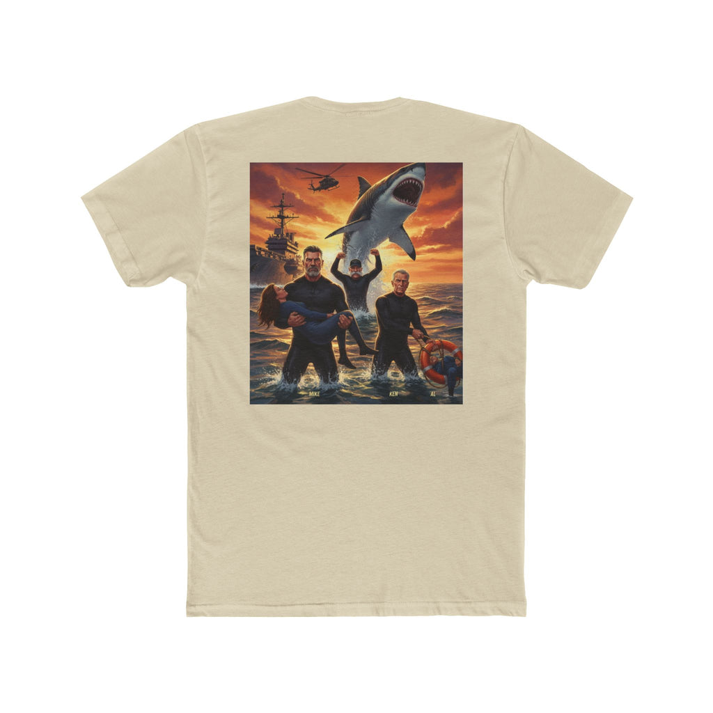 Shark Attack Movie Poster T-Shirt — Retro Action Film Tee (Mike Ken Al)