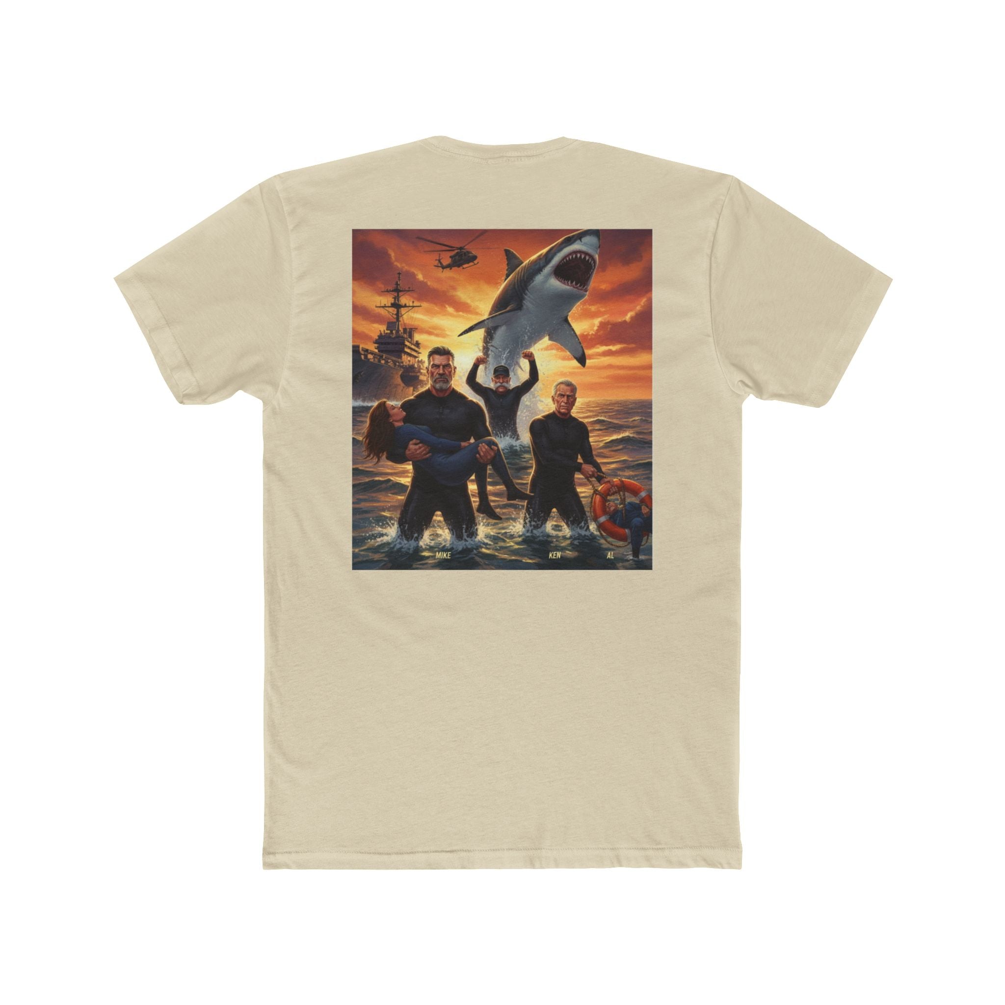 Shark Attack Movie Poster T-Shirt — Retro Action Film Tee (Mike Ken Al)