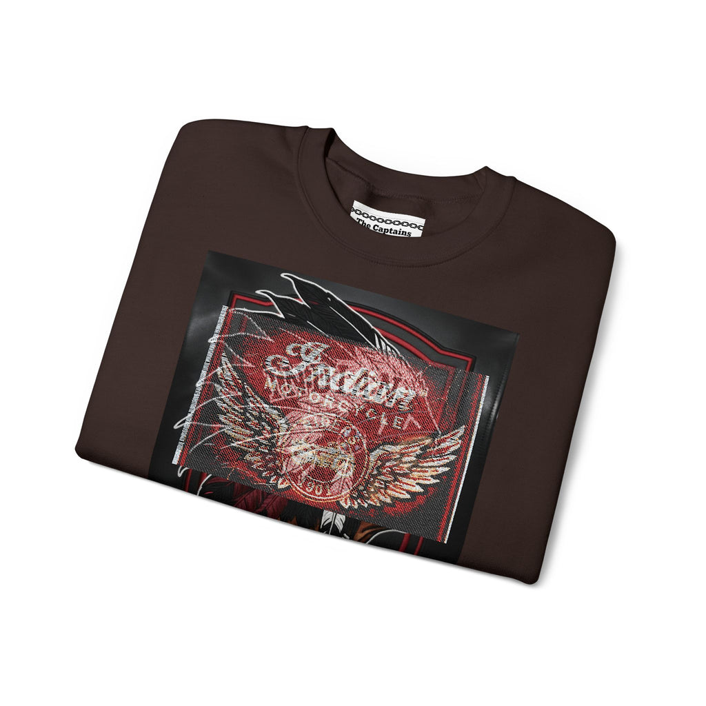 Vintage Motorcycle Crewneck Sweatshirt — 'Indian Motorcycles' Winged Logo