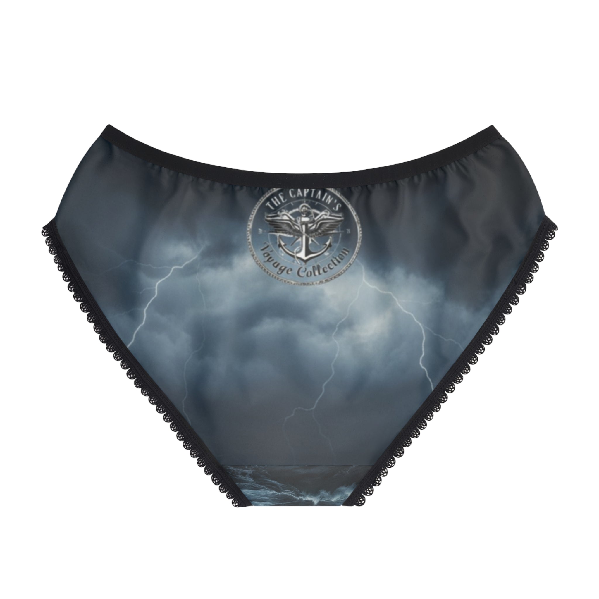 Pirate Ship Stormy Night Women's Briefs — Nautical Anchor Emblem