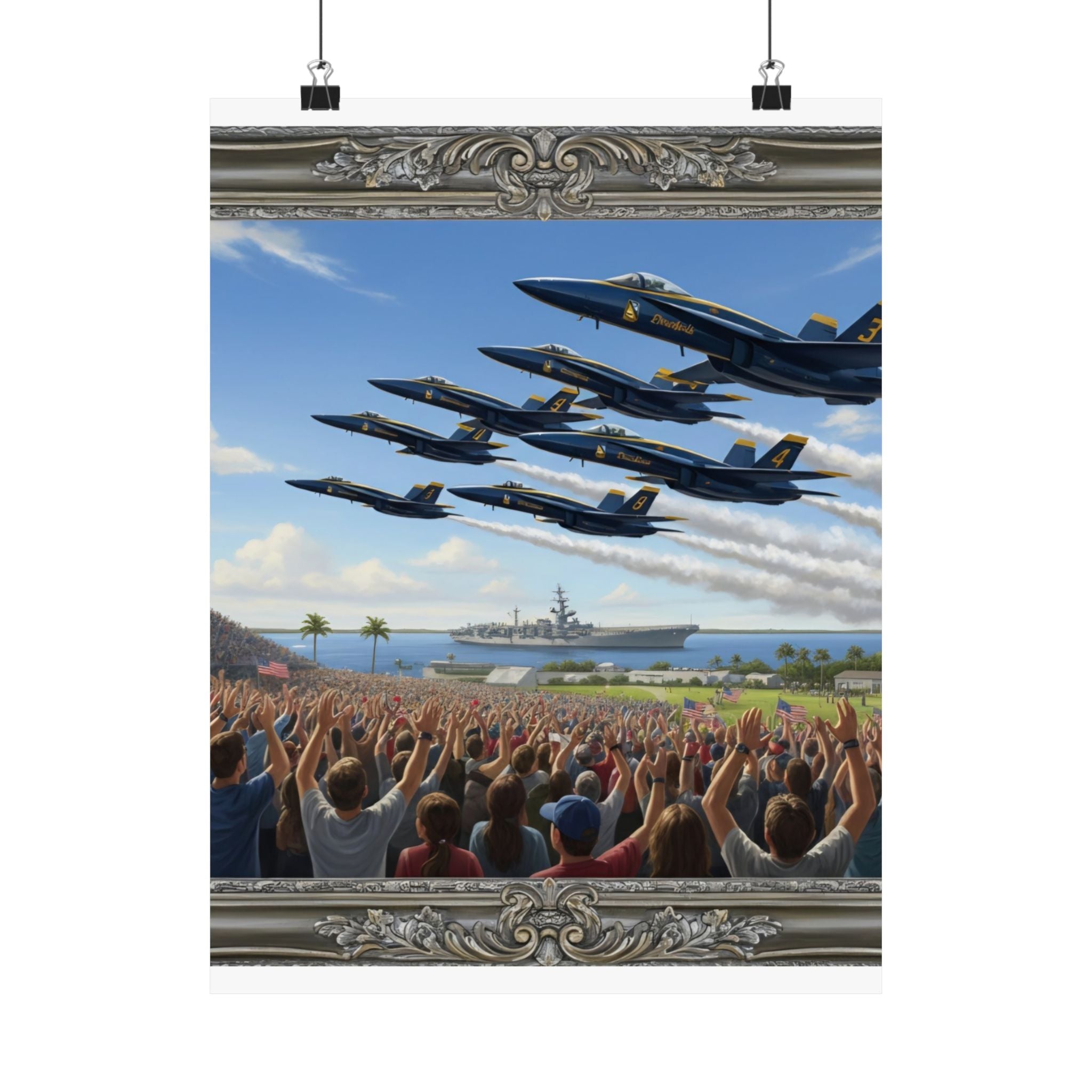 Airshow Navy Blue Angels Poster — Matte Vertical Aviation Print