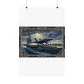 Aircraft Carrier Navy Poster — Matte Vertical Military Aviation Print
